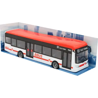 City Bus - Vit / Röd - Bburago - 19 cm