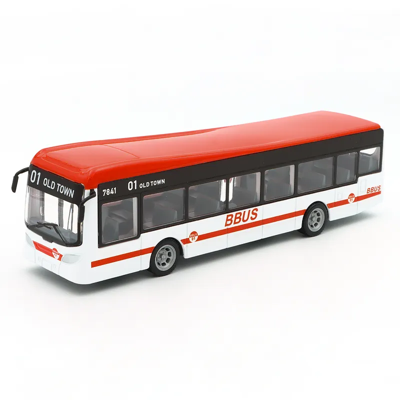 City Bus - Vit / Röd - Bburago - 19 cm