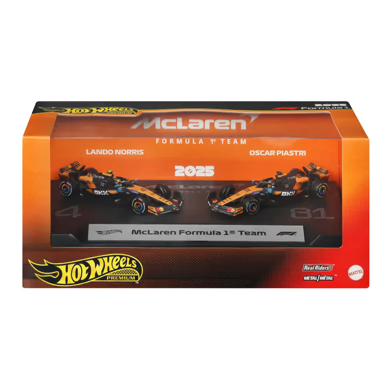 McLaren MCL39 - #4 Lando Norris + #81 Oscar Piastri - 2-pack - Hot Wheels Premium