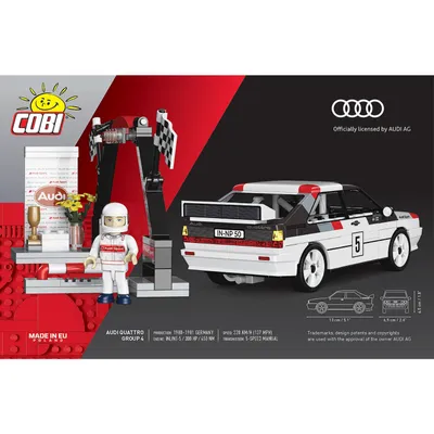 Audi Quattro Group 4 - Vit - Klossbyggmodell - 24666 - COBI - 1:35