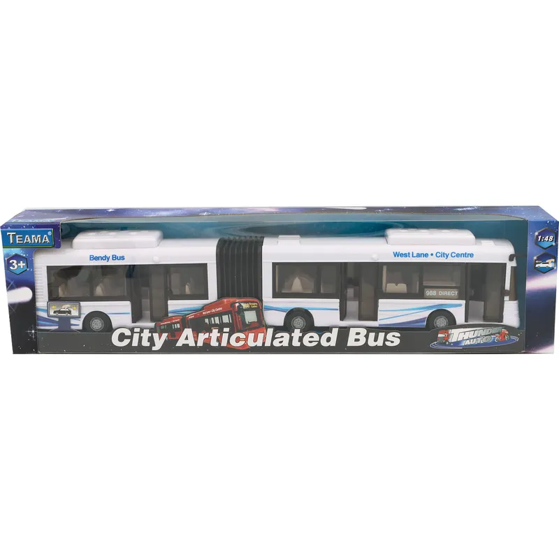 Stadsbuss - City Articulated Bus - Vit - Teama - 38 cm