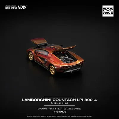 Lamborghini Countach LPI 800-4 - Blu Hal - 175 - Pop Race - 1:64