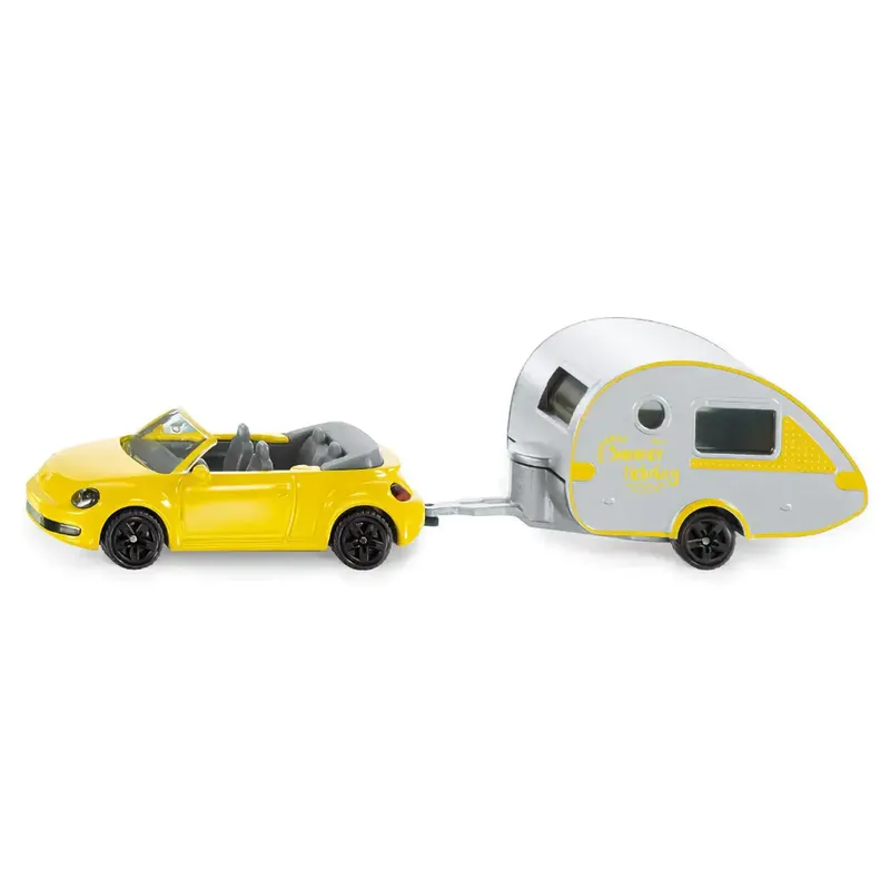 Volkswagen Beetle med Husvagn - 1629 - Siku - 16 cm