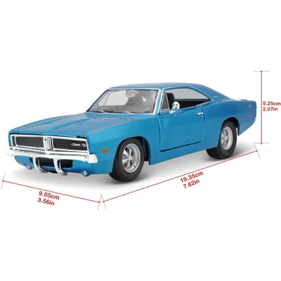 1969 Dodge Charger R/T - Blå - Maisto - 1:25