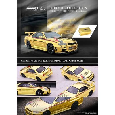 Nissan Skyline GT-R (R34) Nismo - Gold Chrome - Inno64