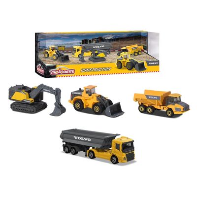 Volvo Construction - 4-pack med leksaksbilar - Majorette