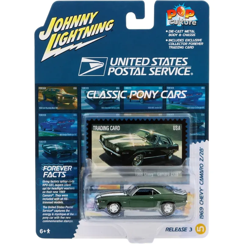 1969 Chevy Camaro Z/28 - Grön - Johnny Lightning - 1:64