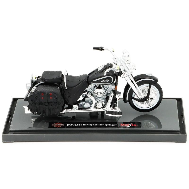 1999 FLSTS Heritage Softail Springer - Svart - Maisto - 1:18