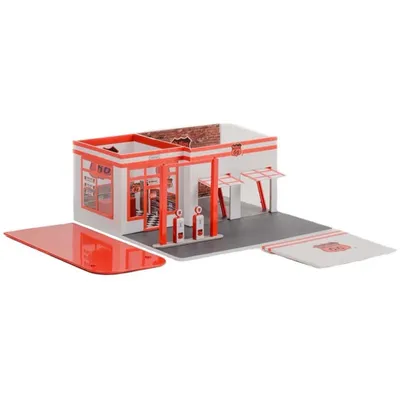 Vintage Gas Station - Phillips 66 - Diorama - GreenLight - 1:64