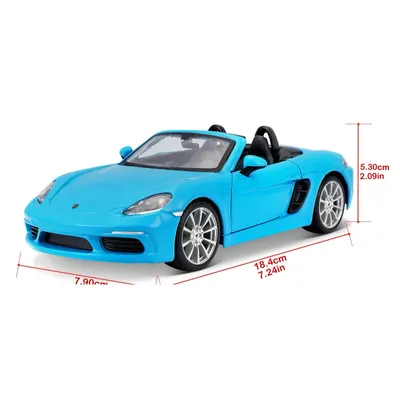 Porsche 718 (982) Boxster Cabriolet - Ljusblå - Bburago - 1:24