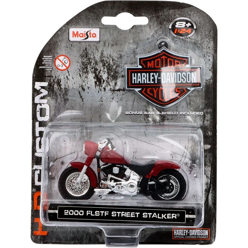 2000 FLSTF Street Stalker - Harley - Röd - Maisto - 1:24