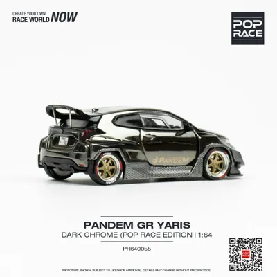 Pandem GR Yaris - Dark Chrome - 55 - Pop Race - 1:64