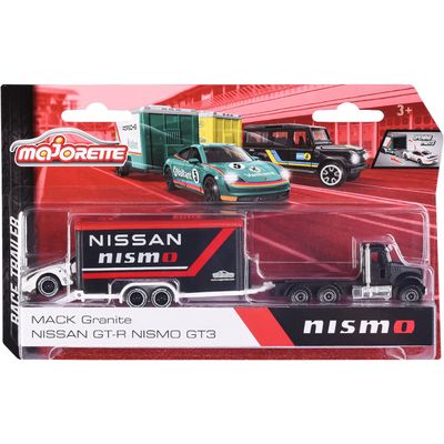 Mack Granite + Nissan GTR Nismo GT3 - Race Trailer Majorette