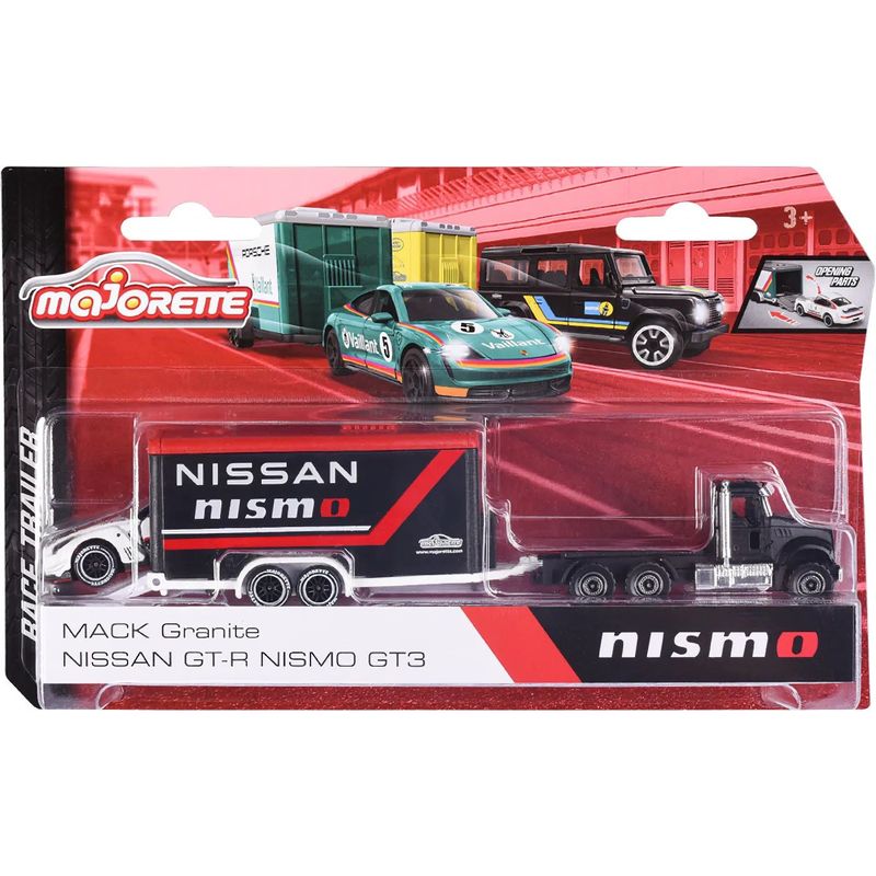 Mack Granite + Nissan GTR Nismo GT3 - Race Trailer Majorette