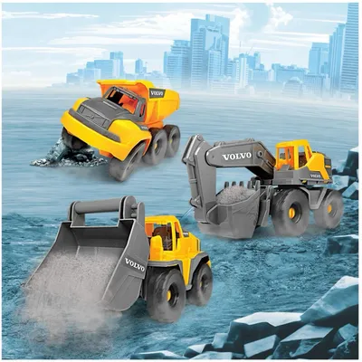Volvo Grävare Hjullastare Dumper Tough Workers - Dickie Toys