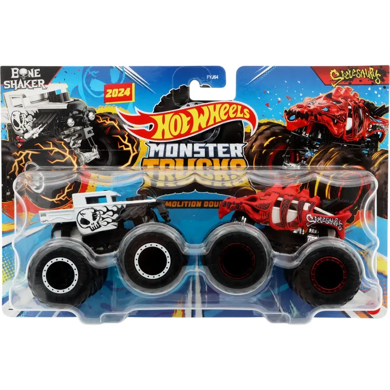 Bone Shaker vs. Skelesaurus - Monster Trucks - Hot Wheels