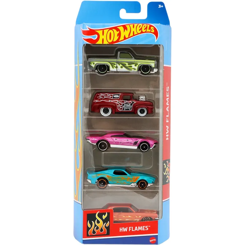 HW Flames - 5-pack leksaksbilar - Hot Wheels