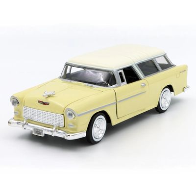 1955 Chevy Bel Air Nomad - Gul och Beige - Motormax - 1:24