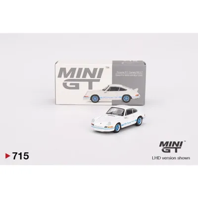 Porsche 911 Carrera RS 2.7 - Vit/Blå - LHD - Mini GT - 1:64
