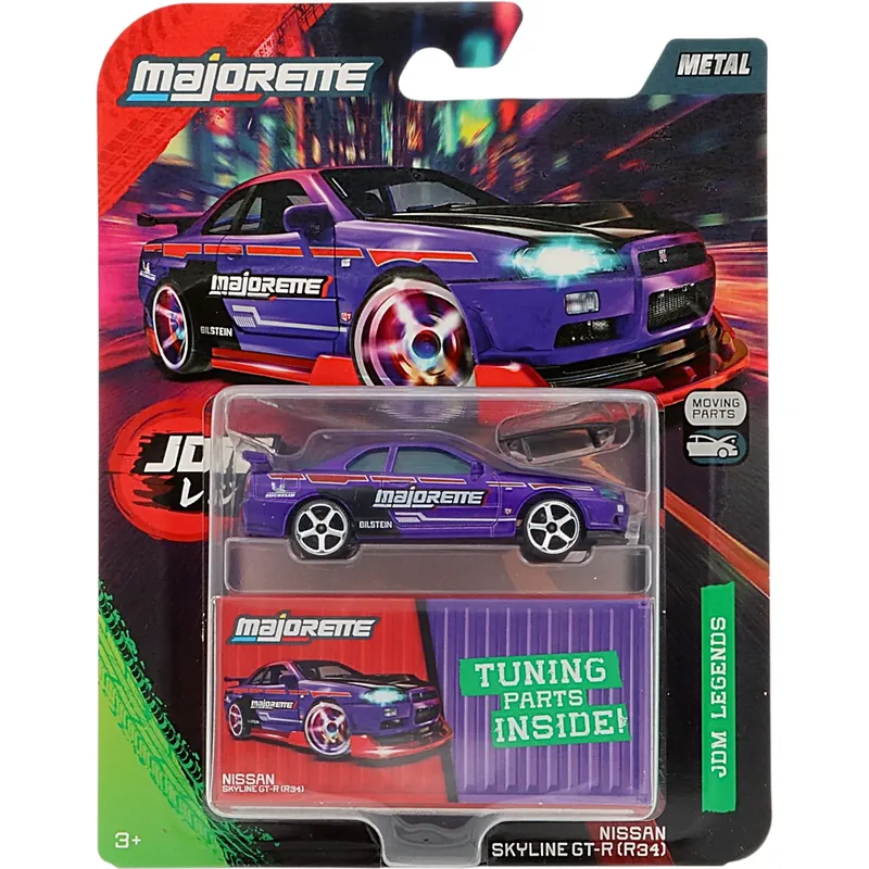 Nissan Skyline GT-R (R34) - Lila - JDM Legends Deluxe - Majorette - 7 cm