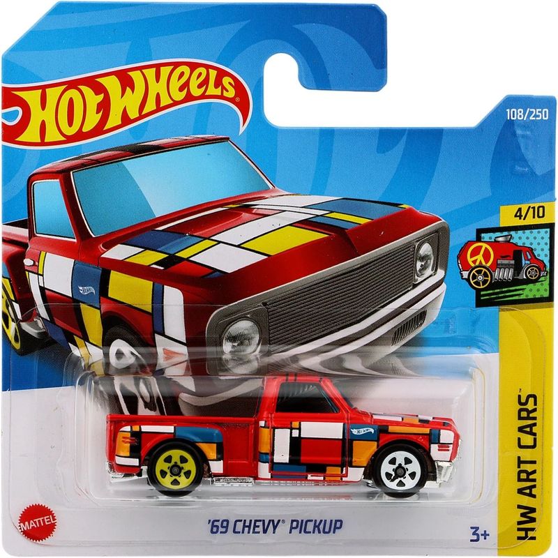 69 Chevy Pickup - HW Art Cars - Röd - Hot Wheels