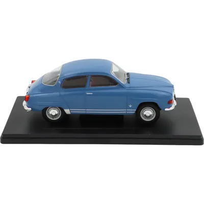 SKADAD VITRIN - Saab 96 V4 - Blå - 1:24