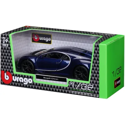 Bugatti Chiron - Blå - Bburago - 1:32 - 14 cm