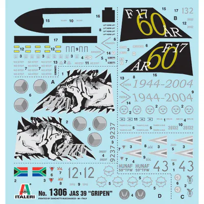 JAS-39 Gripen - Plastbyggsats - 1306 - Italeri - 1:72