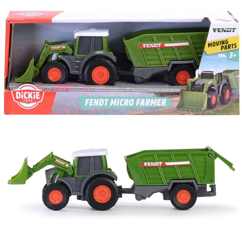 Traktor med fodervagn - Fendt Micro Farmer - Dickie Toys