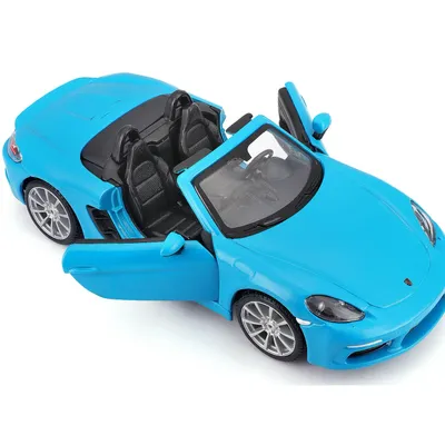 Porsche 718 (982) Boxster Cabriolet - Ljusblå - Bburago - 1:24