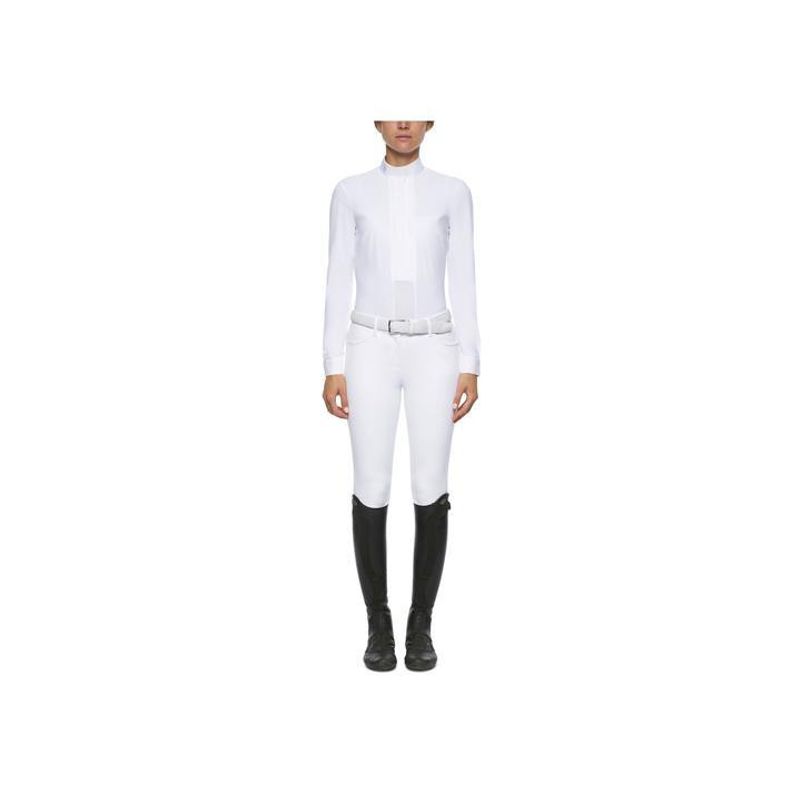 Cavalleria Toscana Pleated Jersey LS Shirt white