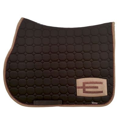 Equiline Octagon svart schabrak med cappucino/bronze e-logga