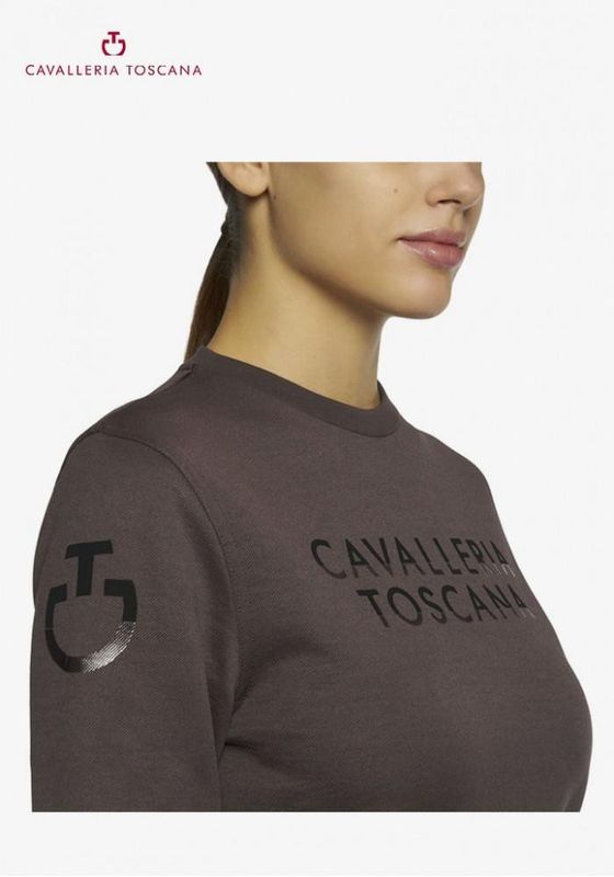 Cavalleria Toscana bonded piqué crew sweatshirt brown
