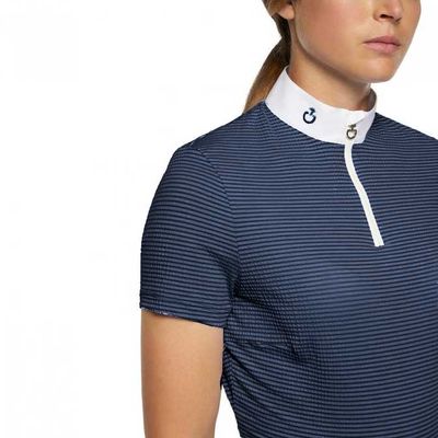 Cavalleria Toscana Seersucker competition zip polo