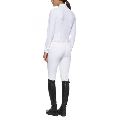Cavalleria Toscana Pleated Jersey LS Shirt white