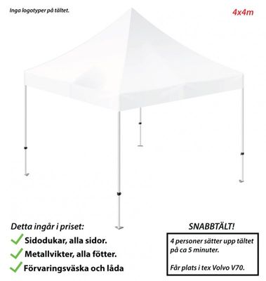 Tält 4x4m - Vit
