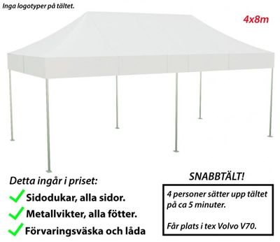 Tält 4x8m - Vit