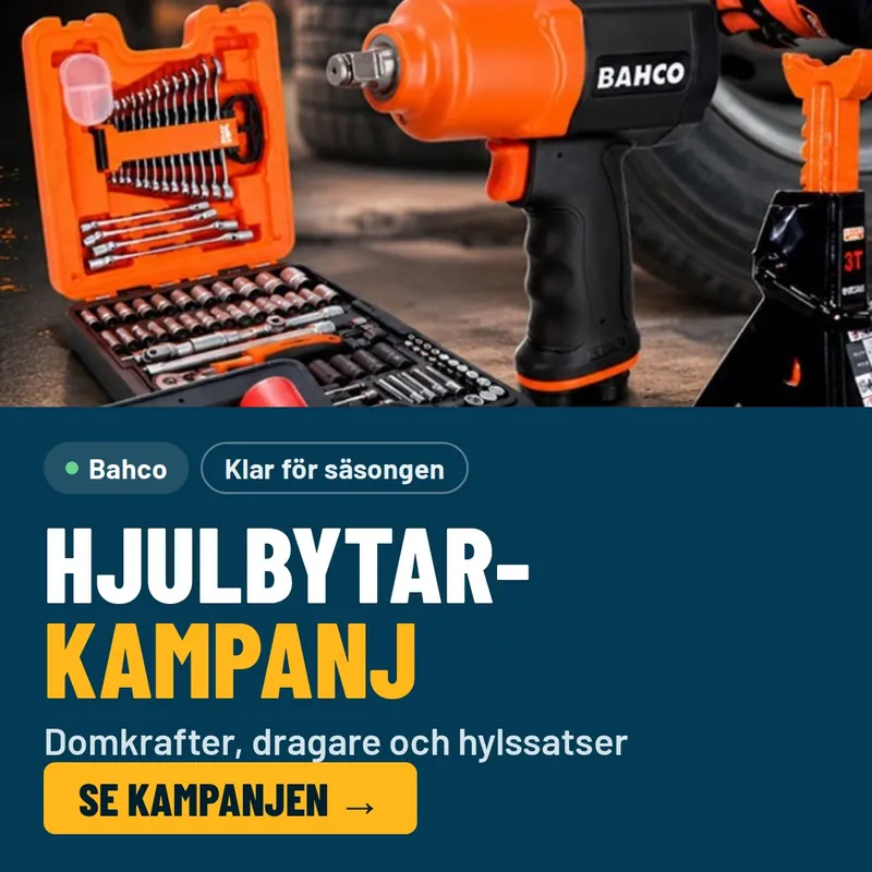 Bahco hjulbyte – domkrafter, mutterdragare och hylssatser upp till 50 % rabatt