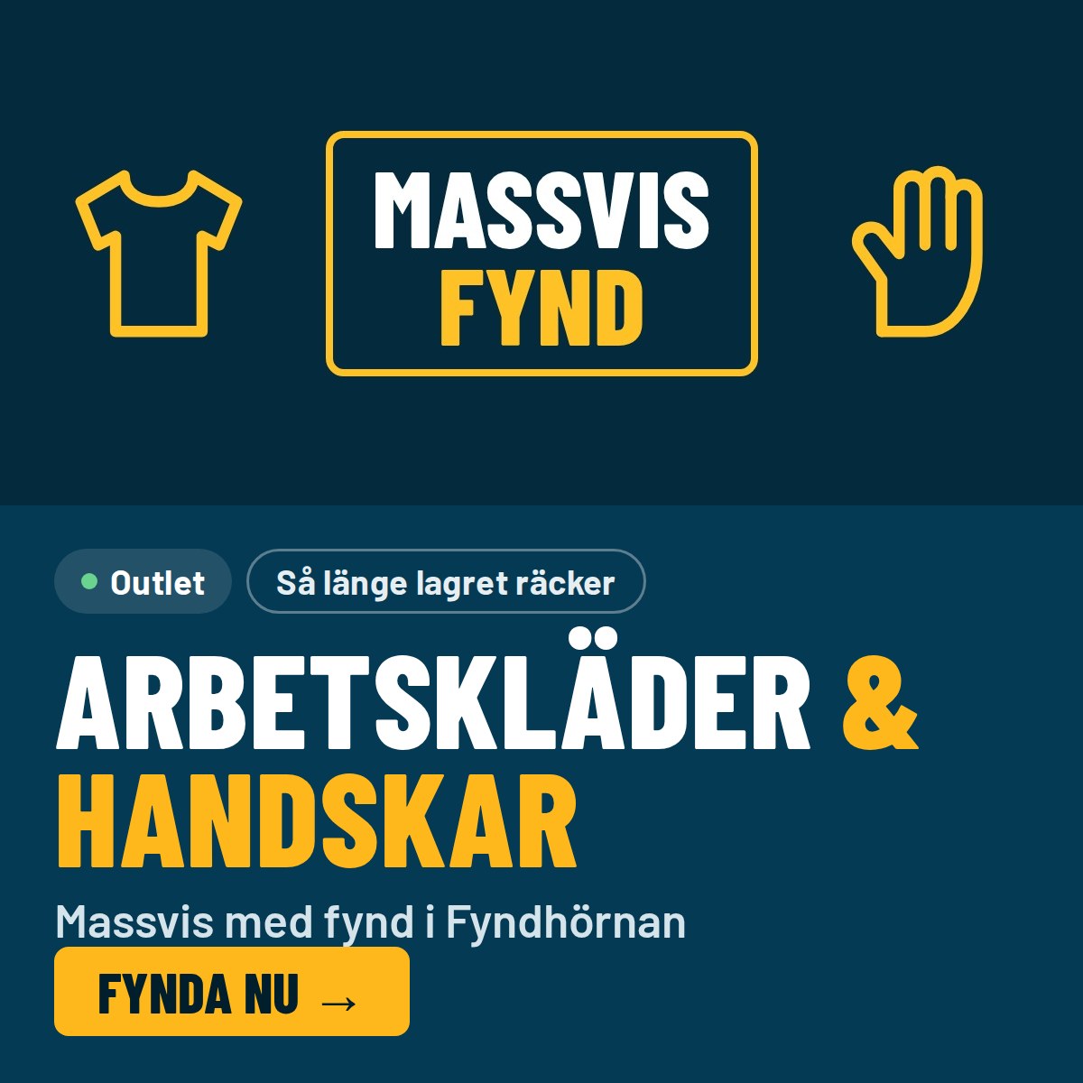 Fyndhörnan – outlet med maskiner, verktyg och kläder till fyndpris