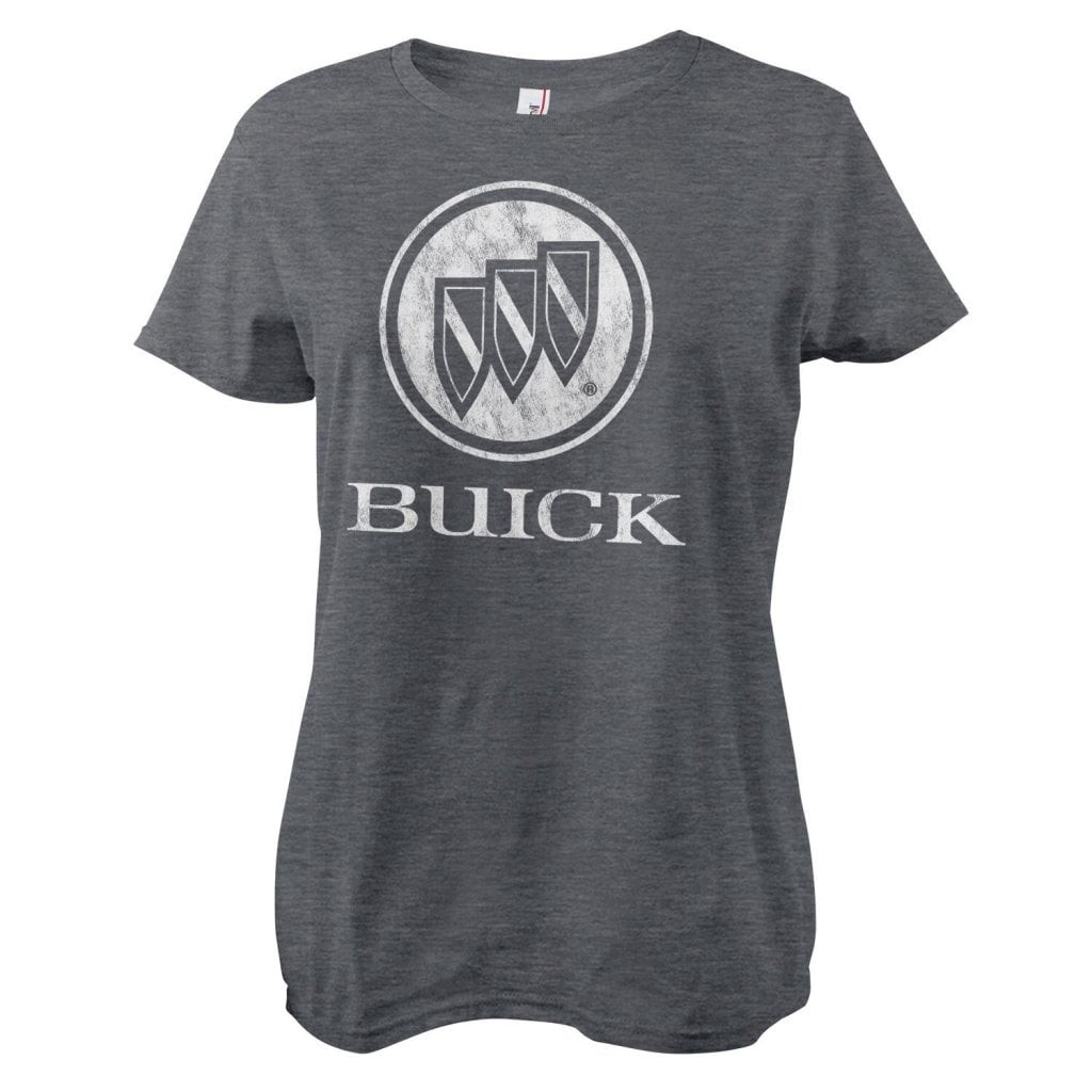 Buick Distressed Logo Girly Tee (DarkHeather L)