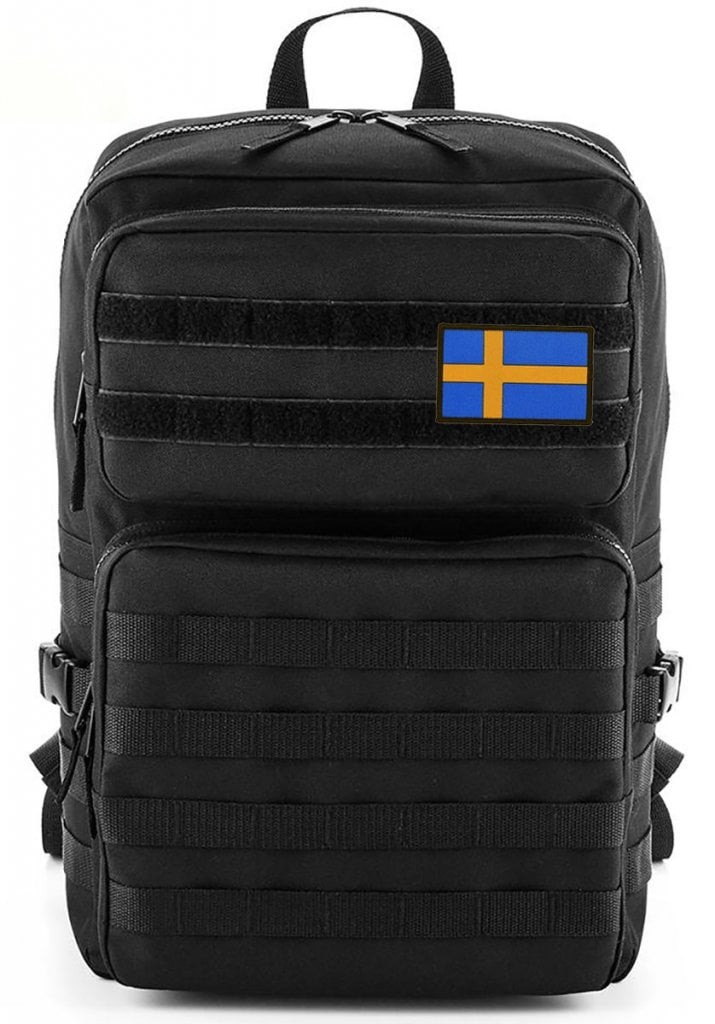 MOLLE ryggsäck - Sverige flagga (Black)