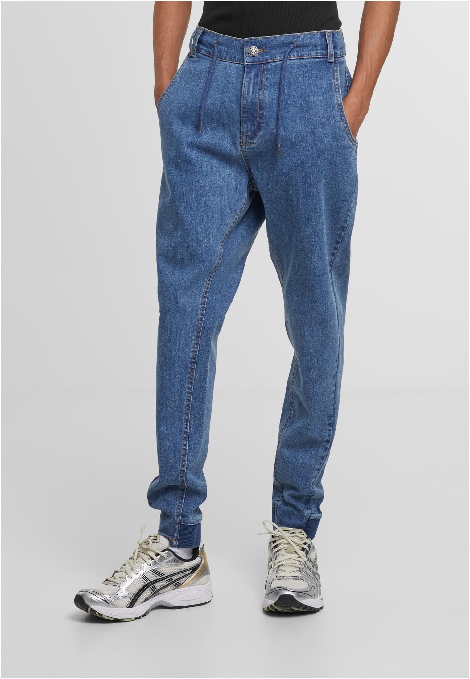 Antifit jeans herr med stretch (28 mid deep blue washed)