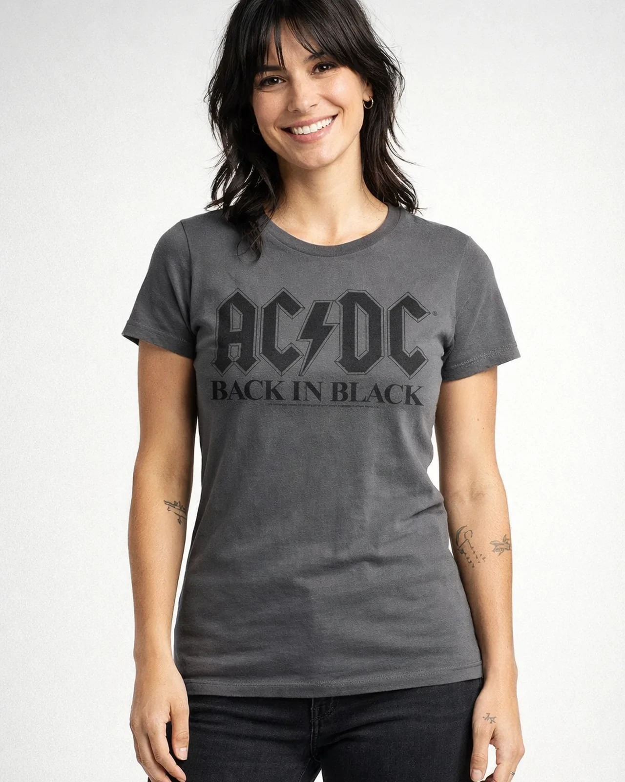 AC/DC Back In Black Girly Tee (XL Black)