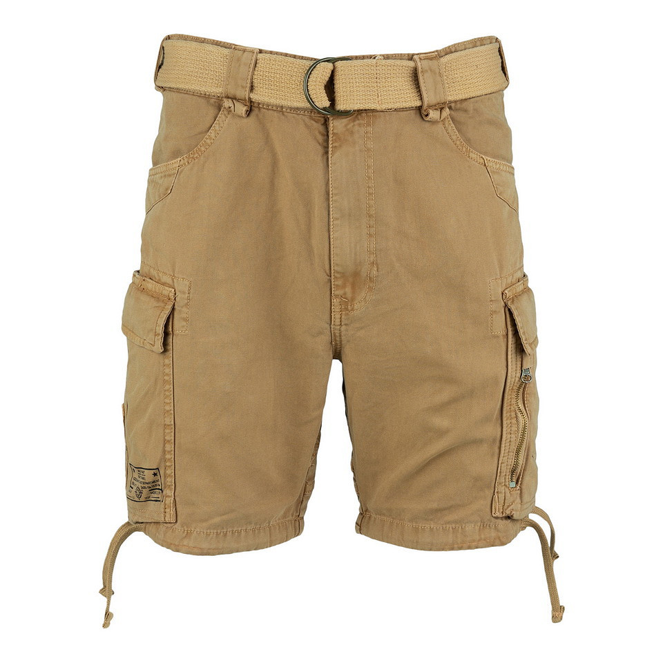 Heavy Duty cargoshorts i sand med dragkedja (L sand)