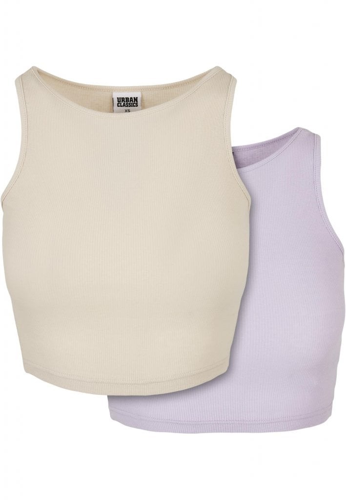 2-pack ribbade korta toppar (3XL softseagrass+lilac)