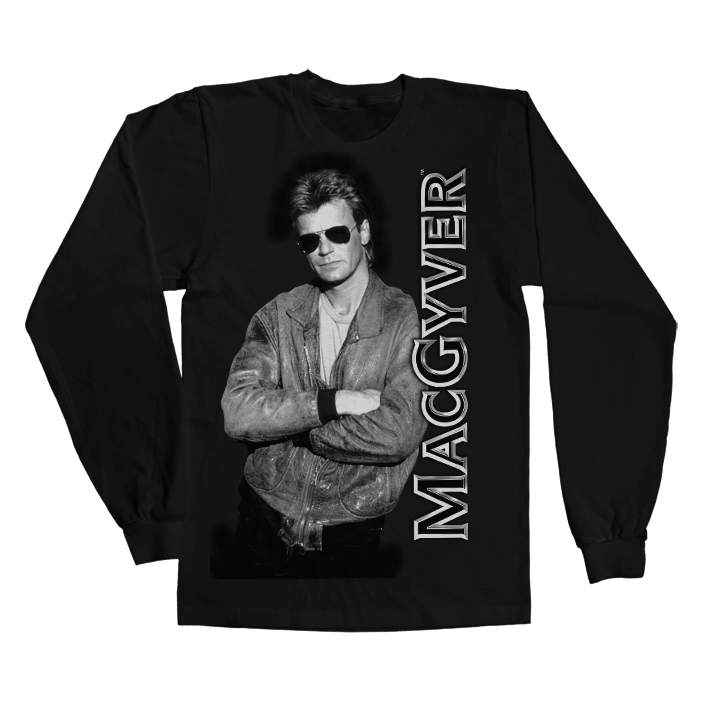 Cool Macgyver Long Sleeve Tee (Black L)