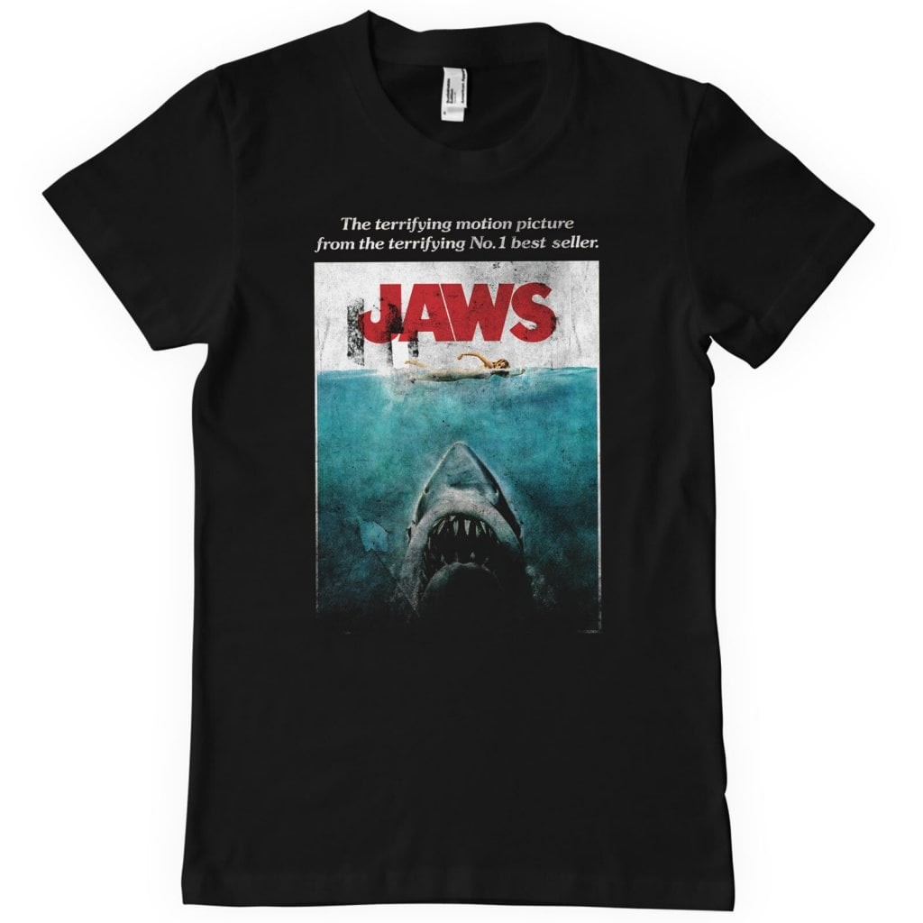 JAWS Washed Poster T-Shirt (Black 3XL)