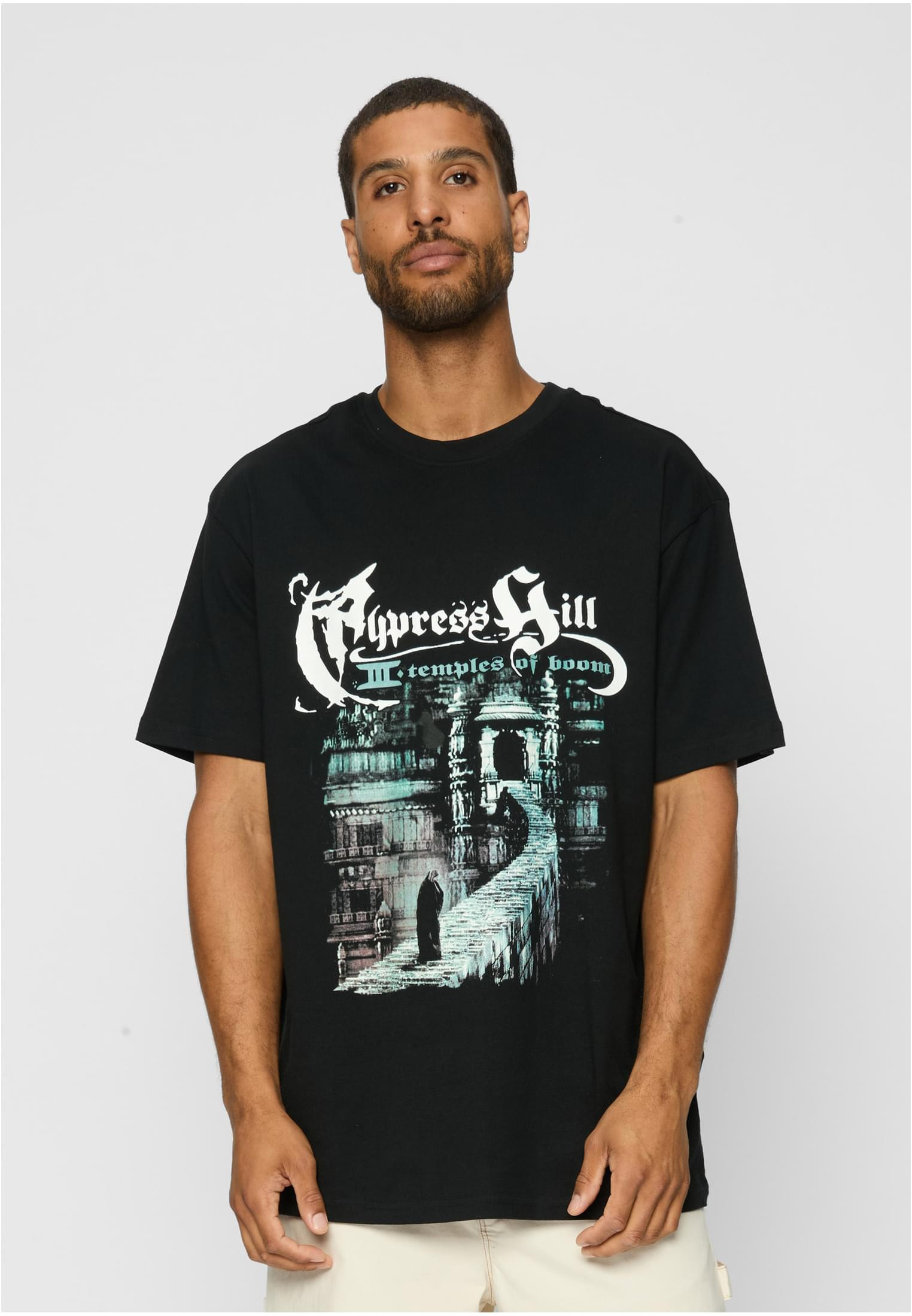 Grafik med text och bild Cypress Hill Temples of Boom Oversize T-shirt för herr – svart (M svart)