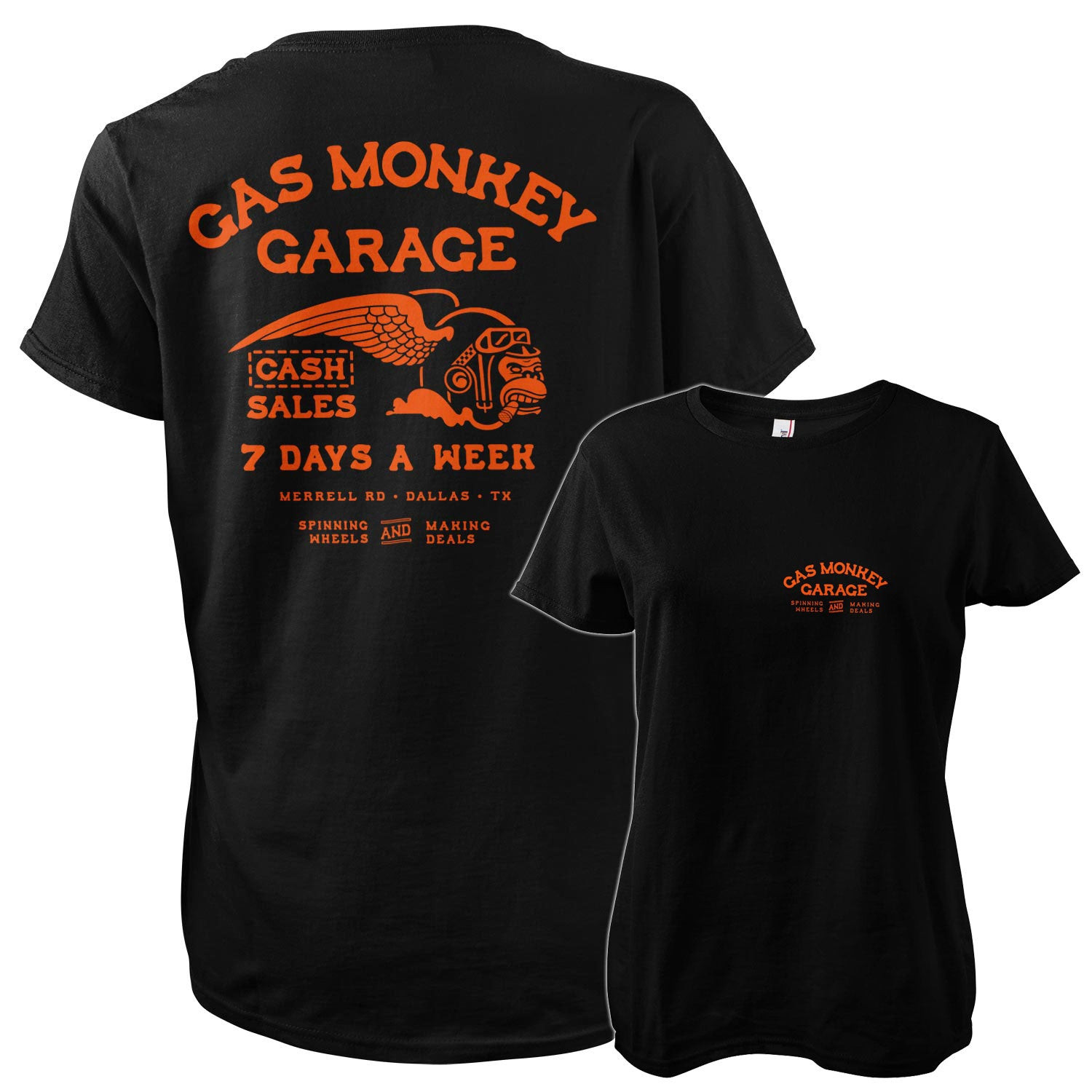 Cash Monkey Girly Tee (L Black)