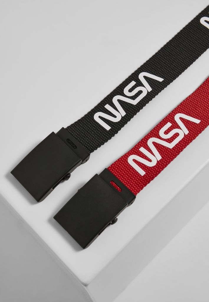 NASA Tygbälte extra lång 2-pack (black/red)